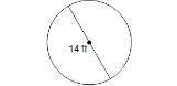 Find the area of this circle. Use your calculators value of pi. Round answers to the nearest tenths