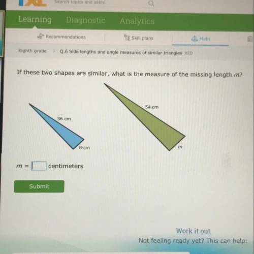 I need help with this question on ixl

If these two shapes are similar, what is the measure of the
