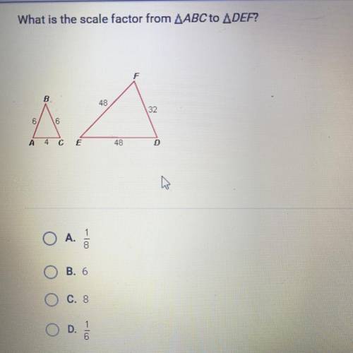 What is the scale factor from ABC to ADEF?