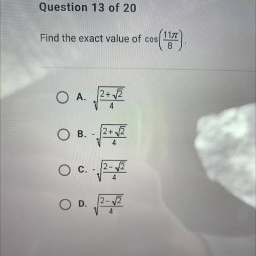 Find the exact value of cos (11pi/8)
Thank you