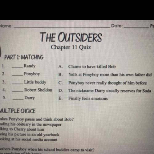 Plz answer 1-5 for the outsiders