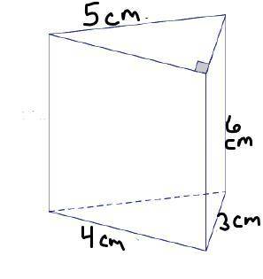 Use the right triangular prism to answer the question belowWhat is the COMBINED area of the triangu