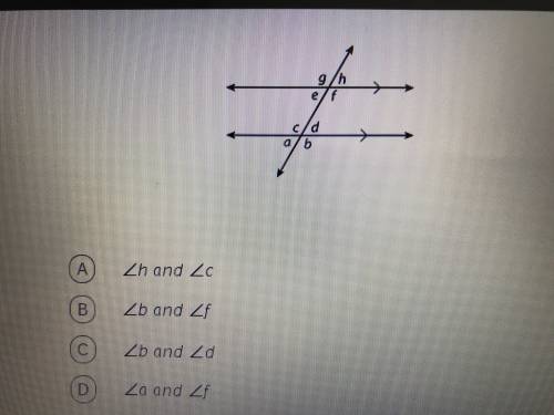 Which angle pair is a pair of corresponding angles?
