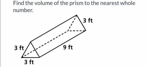 Fine the volume of the prism to the nearest whole number