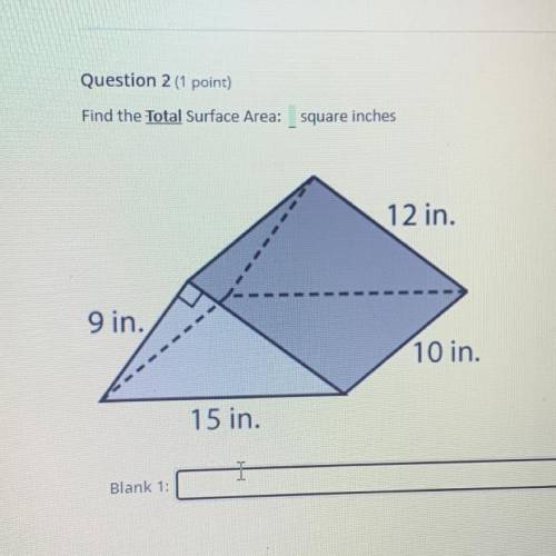 Find the Total Surface Area: square inches