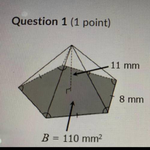 Find the volume of the pyramid to the nearest hundredth please.
