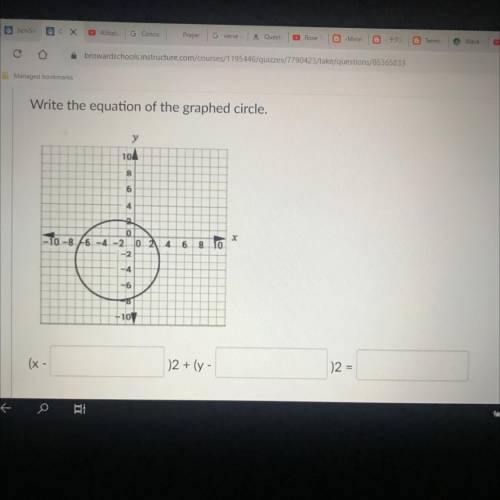 Write the equation of the graphed circle.