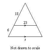 Explain why the two triangles below are similar by writing the appropriate similarity theorem. The