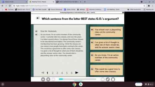 Which sentence from the letter best states G.O.'s argument