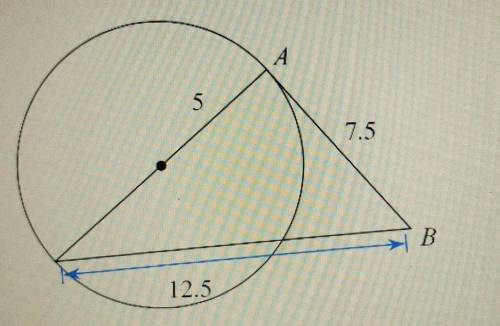 Determine if line AB is tangent to the circle? yes or no​