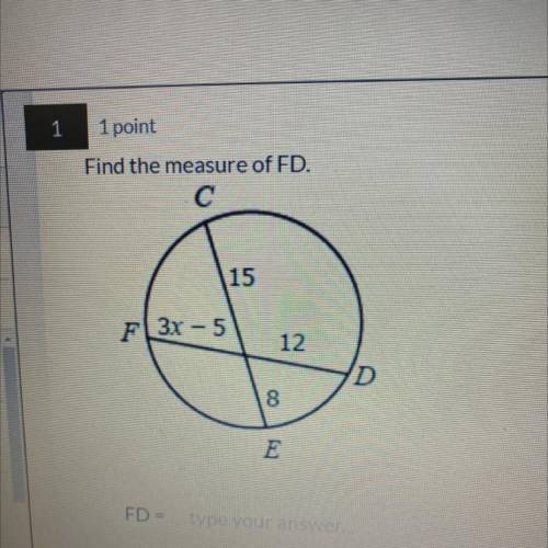 Find the measure of FD