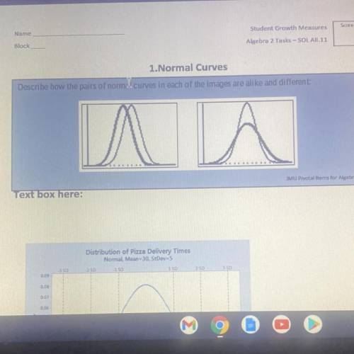 1.Normal Curves

Describe how the pairs of norma curves in each of the images are alike and differ