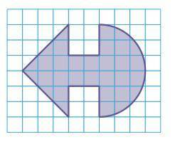Estimate the perimeter and the area of the shaded figure to the nearest tenth.