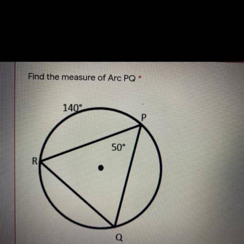 Find the measure of Arc PQ