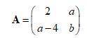Matrix A= See attachment

where a and b are non-zero constants.
Given that the matrix A is self-in