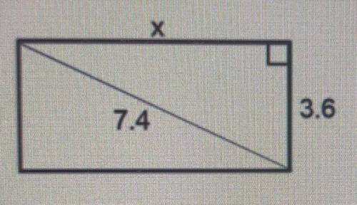 For the rectangle shown, which equation can be used to find the value of x?​