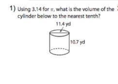What is the volume of this cylinder block to the nearest tenth?