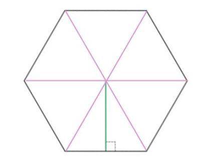 Using the diagram of a regular hexagon, fill in the blanks for the steps to solve for the area of a