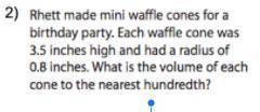 What is the volume of each cone to the nearest hundredth? thx