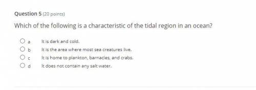 I have no idea what a tidal region of an ocean is so please help.