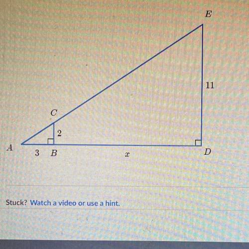 Solve for x (similar triangles advanced )