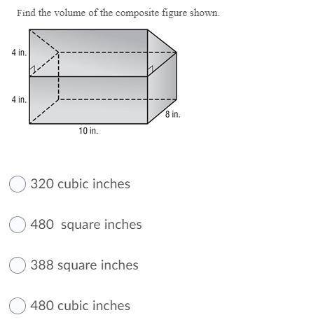 Find the volume of the composite figure shown