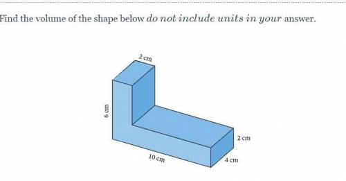 Find the volume of the shape below