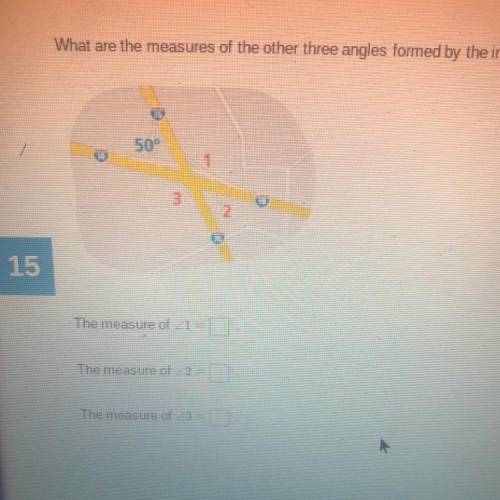 What are the measures of the other three angles formed by the intersection?