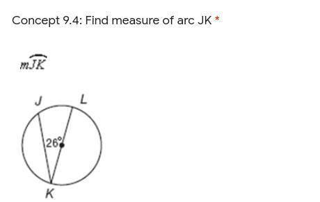Find the measure of arc JK