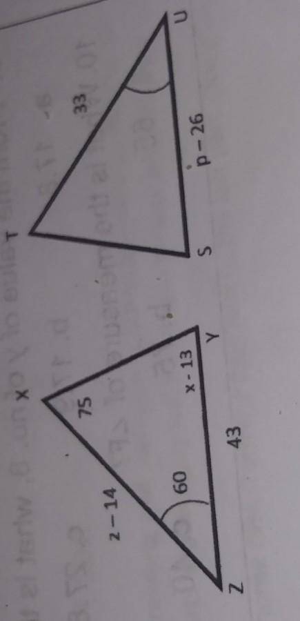 Find zfind x find pfind a measure of angle yfind a measure of Angle s​