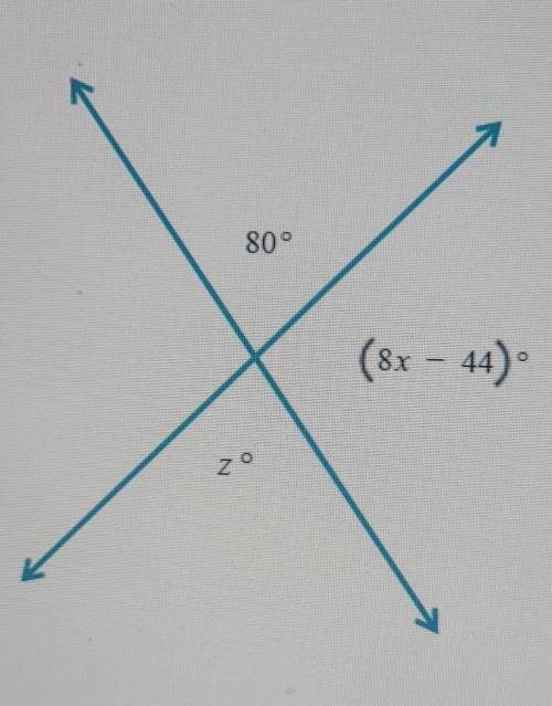 Given the figure below, find the values of x and z​