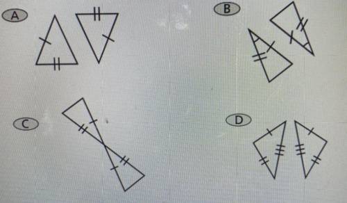 Which pair of triangles can be proved congruent by SSS?