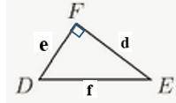 Use the figure below and 2-3 sentences to explain the following:

The side opposite angle E is sid