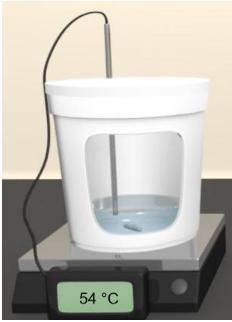 The calorimeter pictured below shows the final temperature after calcium chloride was added to wate