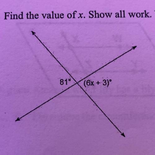 HELP FAST
find the value of x.