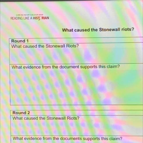 Stonewall riots student material, can someone help me find a quiz for these answers