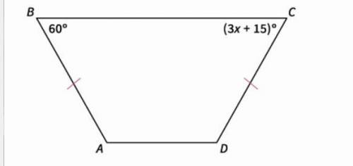 In the isosceles trapezoid ABCD, find the value of x.

1015355