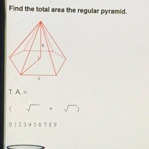 Find the total area the regular pyramid