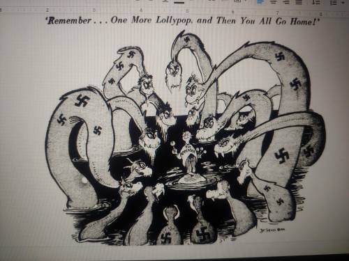 What is the overall message of this political cartoon based on WWII