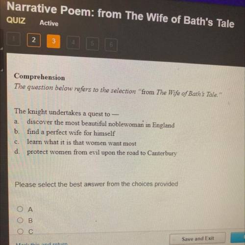 Comprehension the question below refers to the selection from the wife of bath's tale the night and