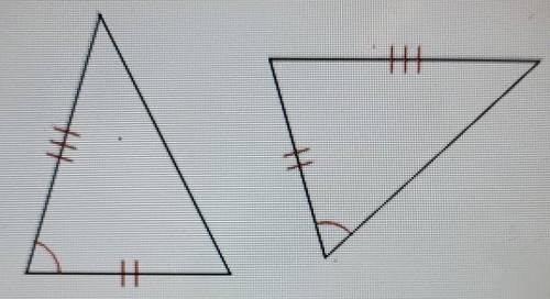 Determine if the 2 triangles are congruent.

A) SSSB) HL C) AAS D) Not enough information ​