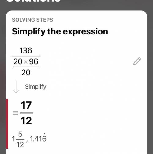 What is 136 over 20 x 96 over 20?