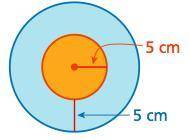 Find the circumferences of both circles to the nearest tenth.

The circumference of the blue circl