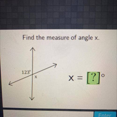 Find the measure of angle x 123
