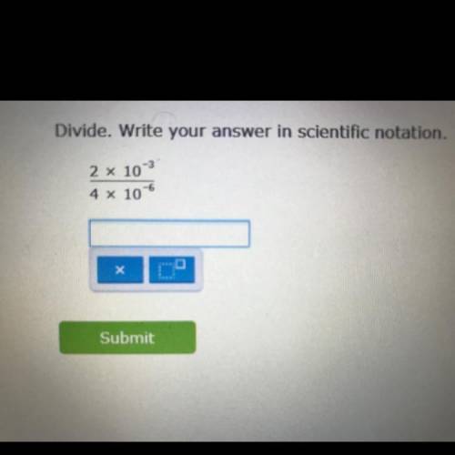 Divide. Write your answer in scientific notation.