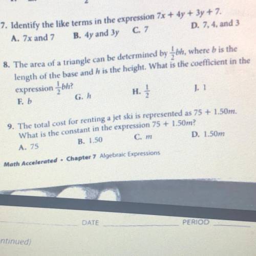 Anyone know the answers to questions 7, 8 and 9?