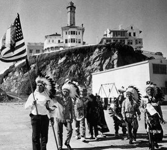 The image shows the American Indian occupation of Alcatraz.

What was a result of the American Ind