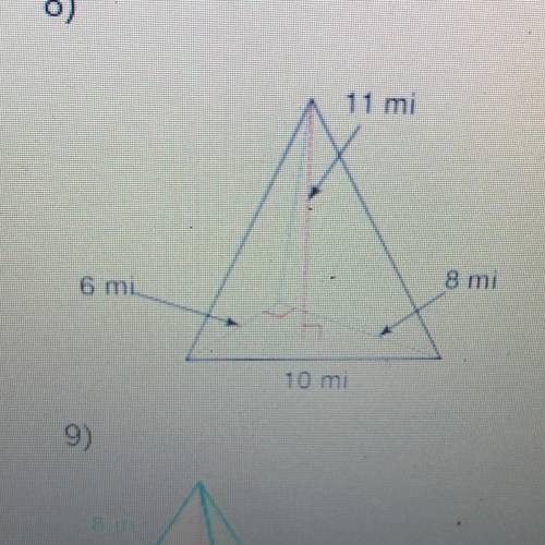 Find the volume of the triangular prism 11mi 10mi 8mi 6mi
20 points and marked as brainliest