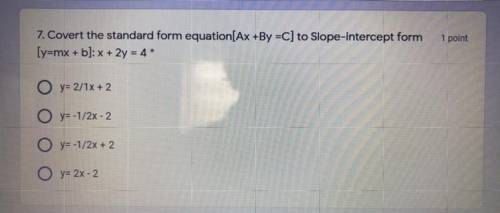 Convert the standard form equation