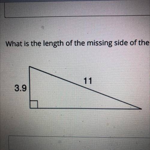 What is the length of the missing side of the triangle below? (round to the nearest tenth)